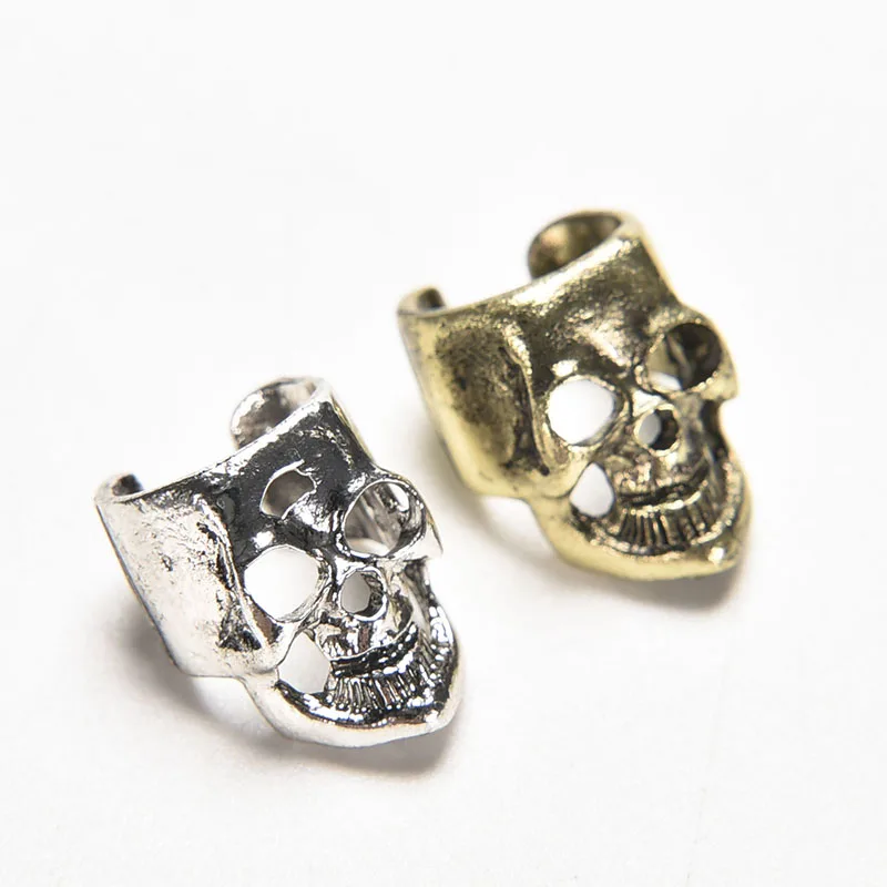 2pcs/pair Vintage Antique Ear Cuff Punk Small  Hollow Skull  Charm Clip Earrings  Jewelry