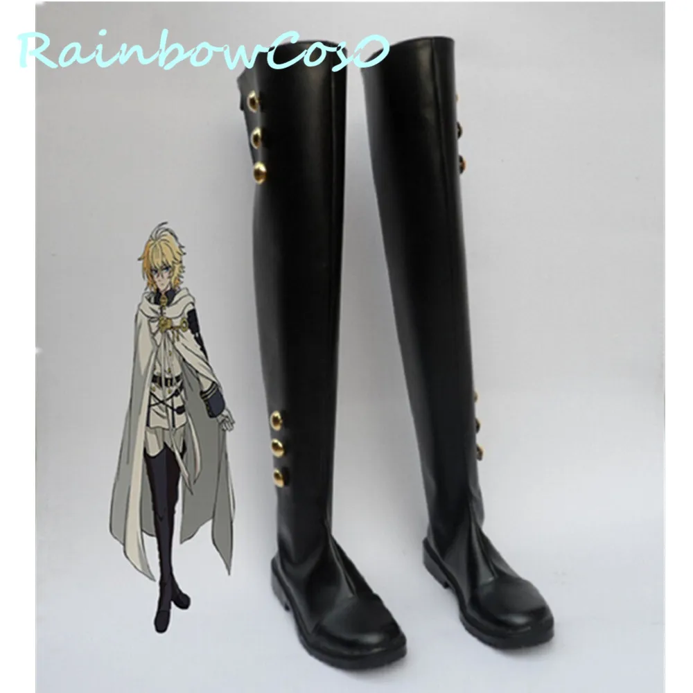 Seraph Of The End Mikaela Hyakuya Cosplay zapatos botas RainbowCos0 juego de Navidad Anime Halloween