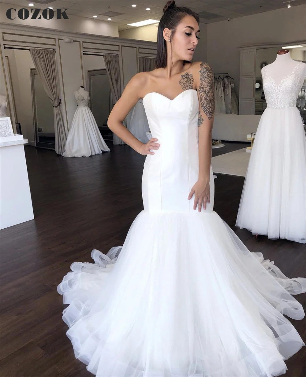 Sexy vestidos de casamento para mulheres sereia querida tule longo formal elegante 2023 nova moda vestidos de noiva co142