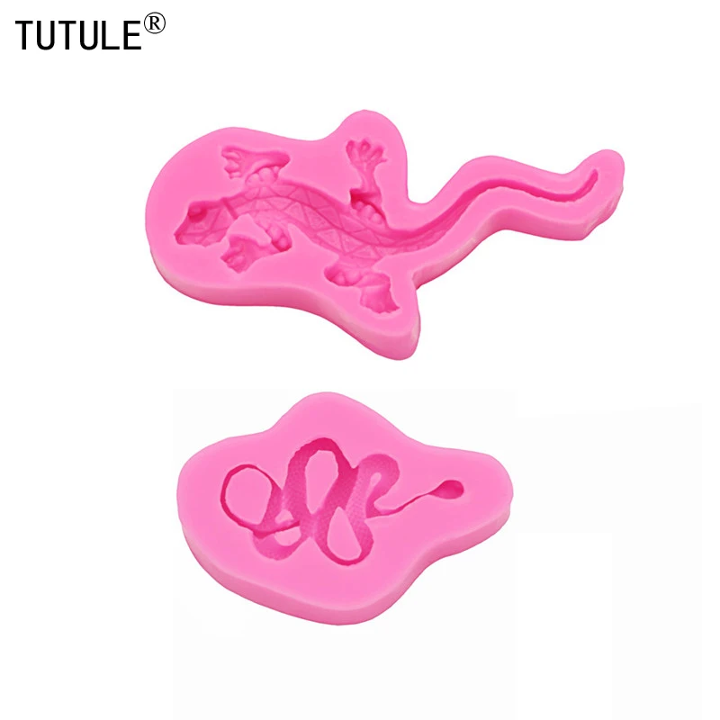 gecko Lizard Flexible Mold Snake Keychain Silicone Mold Polymer Clays Resin earrings Fondant Chocolate Gum Paste Food Safe Mold