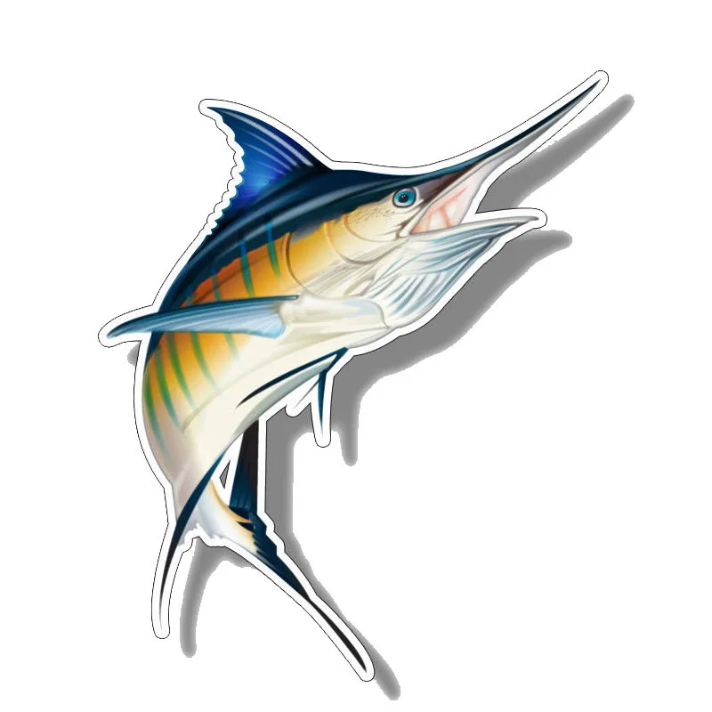 Hot Funny Fishing 3D Car Sticker Lifelike Marlin Fish Saltwater PVC Decal Boat Kayak Automobiles & Motorcycles Auto Decoration