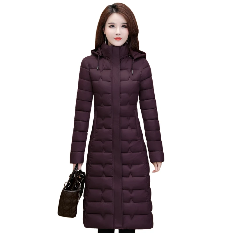 Winter Coats Woman Jackets 2023 Long Parkas Warm Thick Down Jacket Hooded Fashion Slim Solid Winter Clothes Women