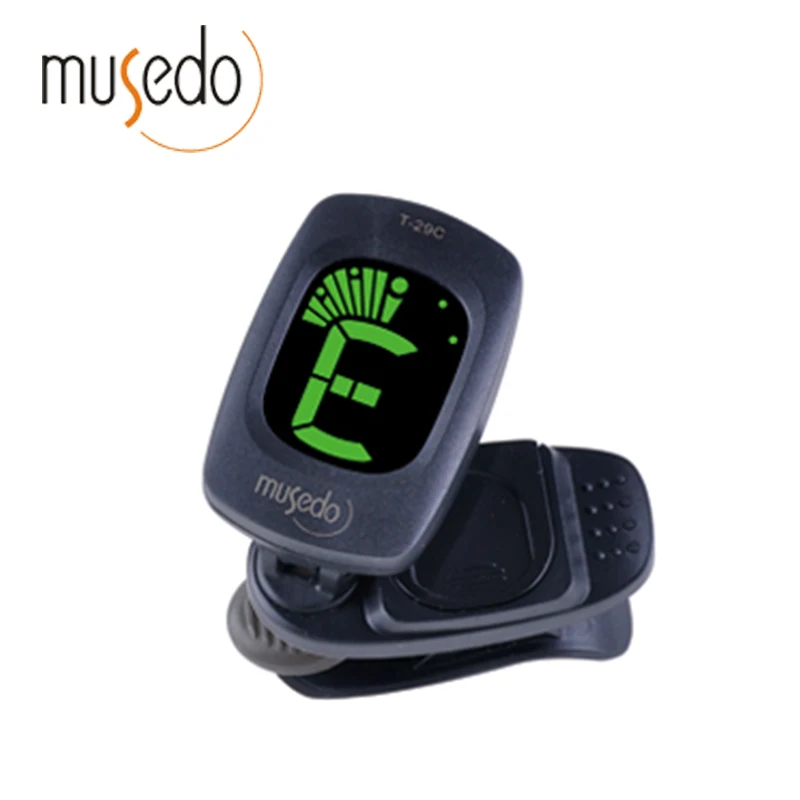 Musedo T-29C Clip-on Chromatic Universal Digital Tuner LCD Display Rotatable Guitar Tuner Clip for Guitar,Bass, Violin,Ukulele