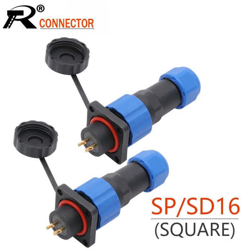 10sets/lot IP68 Waterproof SD16 Aviation Plug Socket Male + Female 2/3/4/5/6/7/9 Pins IP68 SP16 M16 16mm Aviation Connector