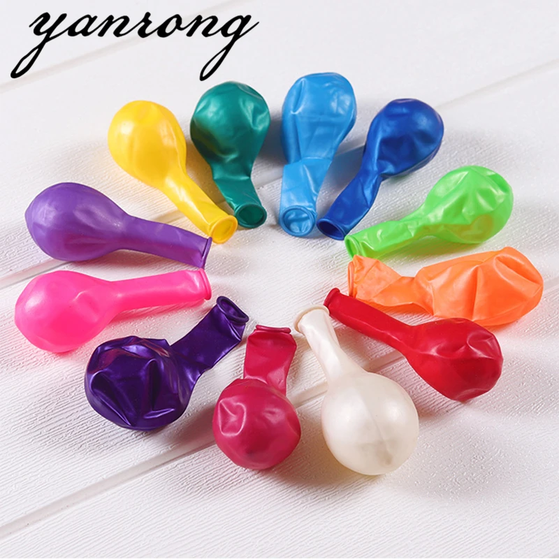 yanrong 10inch color Metallic Upset Latex Balloons Happy Birthday Valentine\'s Day Party Wedding Christmas Babyshower Decorations