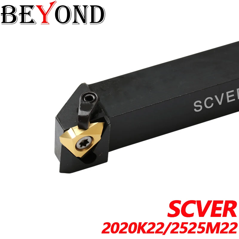 BEYOND SCVER 20mm 25mm SCVER2020K22 SCVER2525M22 Mengubah Dudukan Alat menggunakan 22VER Benang Karbida Sisipan CNC Bubut Cutter Shank