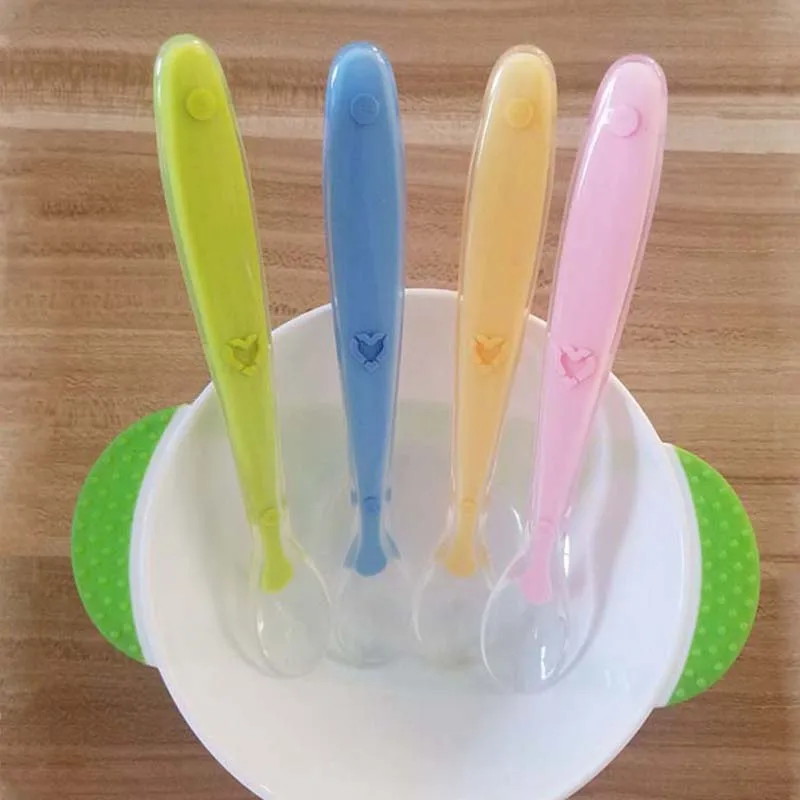 10Pcs 15.8Cm Infant Children Baby Silicone Soft Spoon Training Correction Feeding Meal Practice Food Water Milk Spoon