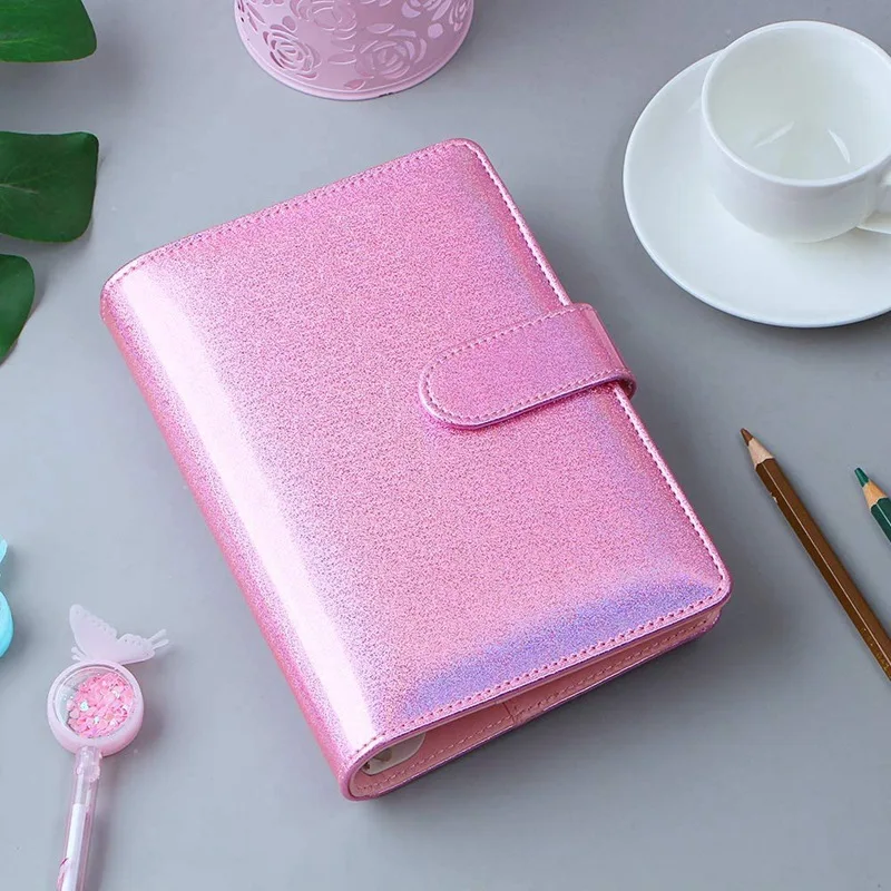 Diary Colorful A5/A6 PU Macaroon Gliter TLoose-Leaf Cover Binder Dairy Notebooks Ournal Travelers Leather Noteb