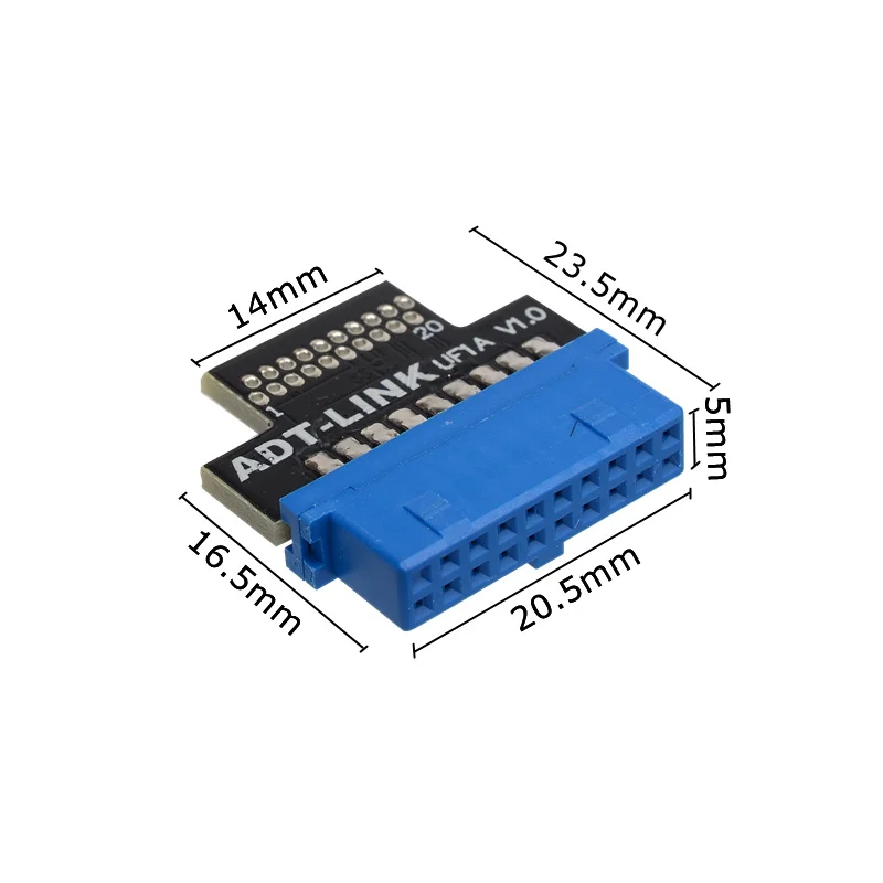 DIY USB3.0 19/20pin Type C USB 3.1 TYPE-E Male Female Connector PCB Extension Flat Cable Adapter for ITX Motherboard A4 chassis