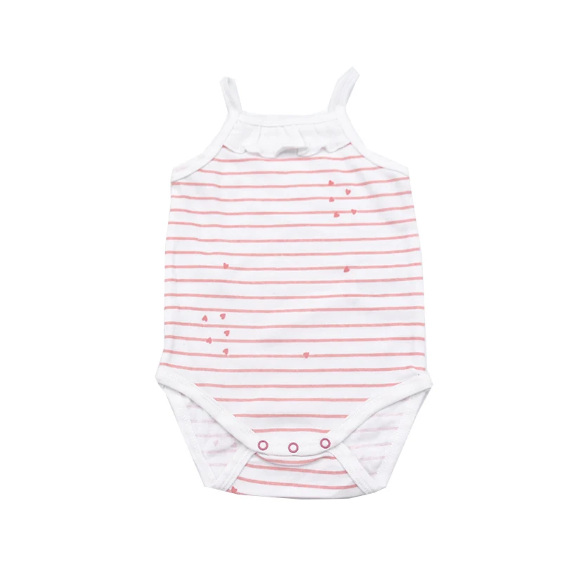 Baby Girls Bodysuits Summer Sleeveless Cotton Cute Sweet Newborn Onesie Clothes Body Infantil Clothing Babies  Striped New