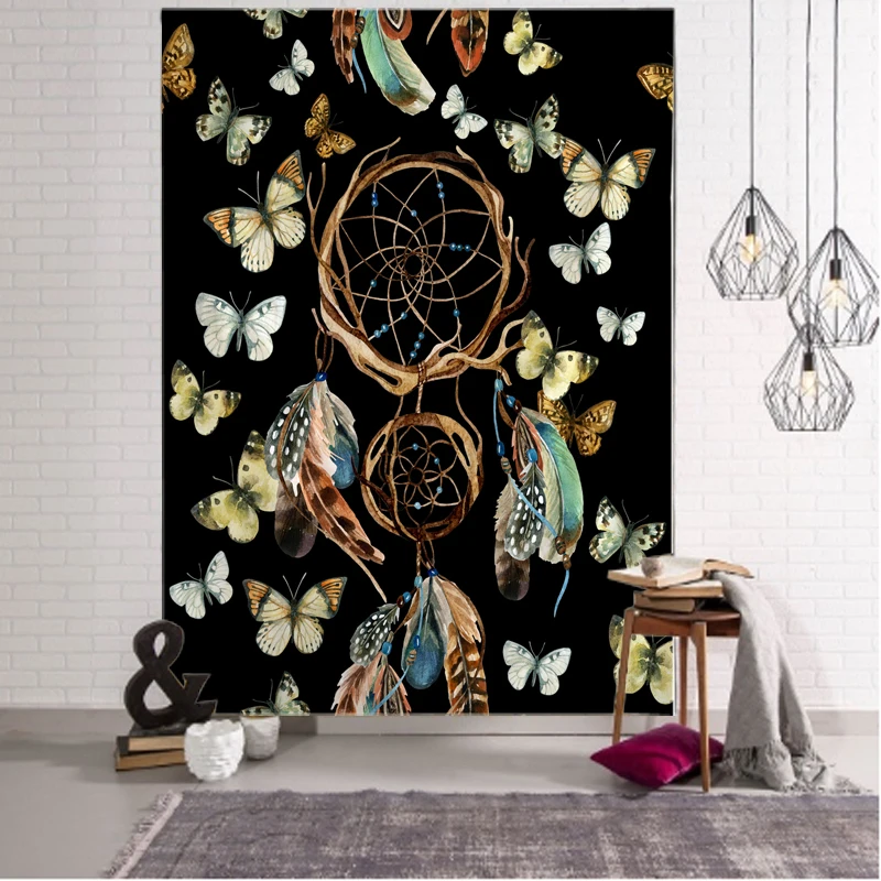 Nordic Psychedelic Butterfly Tapestry, Wall Hanging, Bohemian Hippie, Witchcraft Tarot, Science Fiction Room, Home Decor