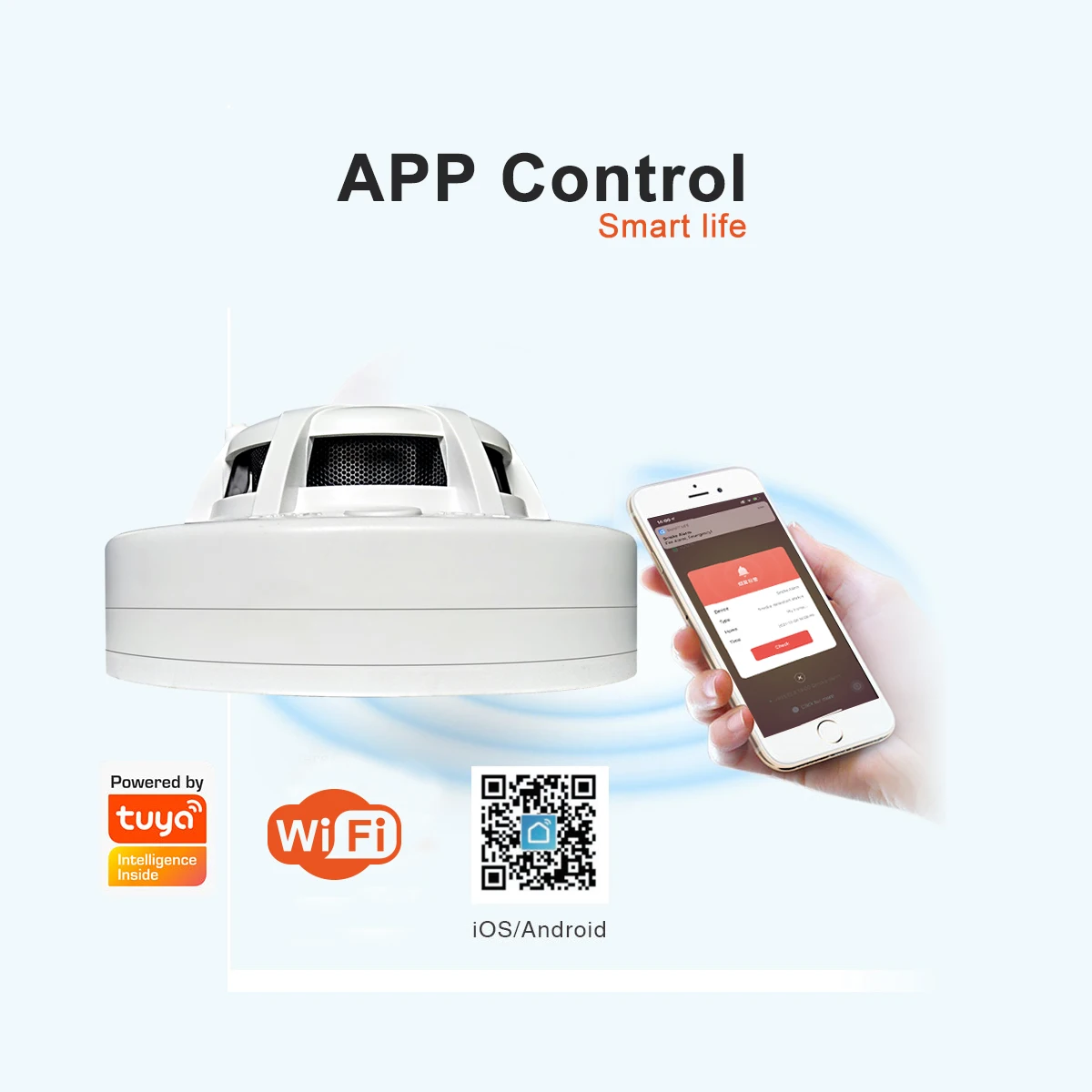 WiFi Smoke Detector Alarm System Smokehouse Firefighters Smoke Sensor for Home Fire Protection Tuya Smart Life APP