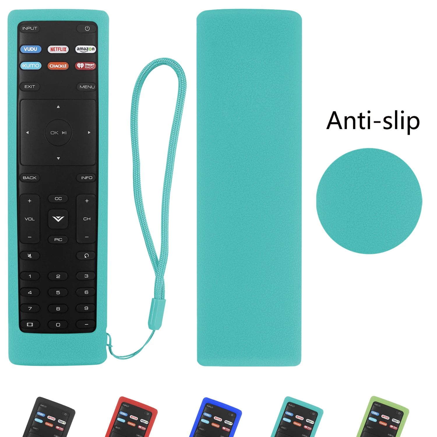 Protective Sheath Case Use for Vizio XRT136 TV Remote Skin-Friendly Shockproof Silicone Cover Washable Anti-Lost with Lanyard