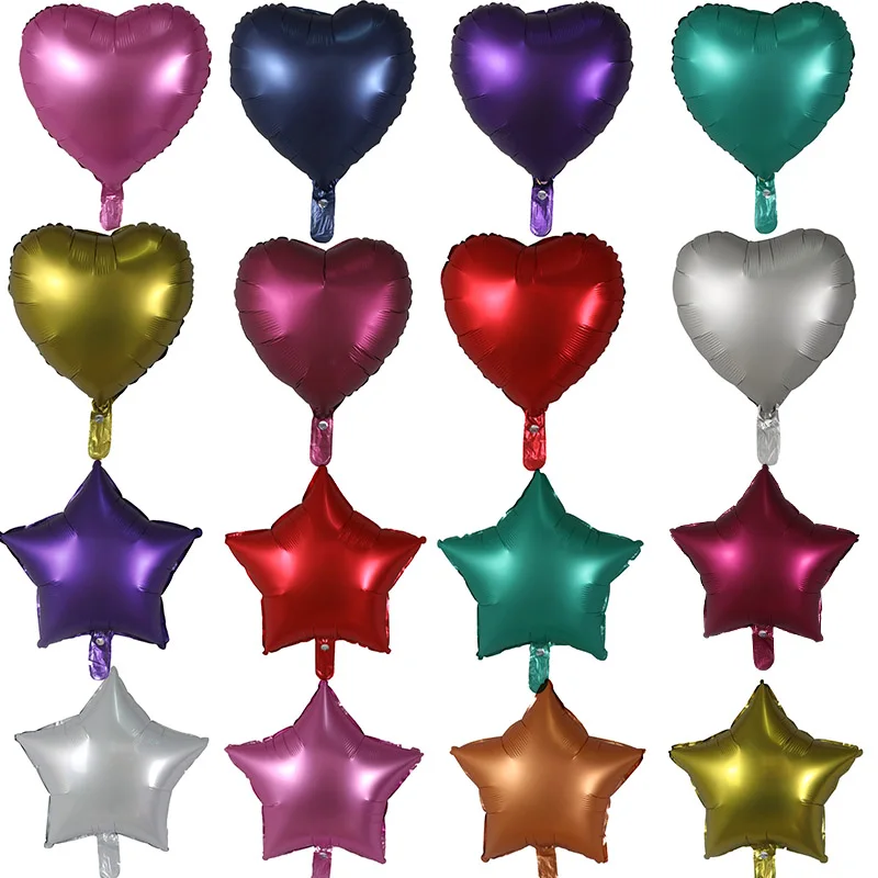 

10pcs 18 inch metal heart-shaped, pentagram aluminum film balloons, wedding, birthday, party decoration supplies