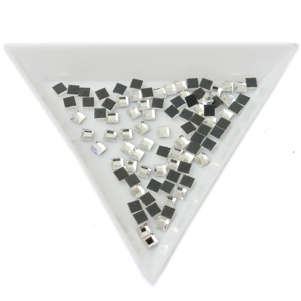 Square Crystal 3mm 4mm 5mm 8mm 3D Designs Glass Nail Decorations Rhinestones For DIY Nail Art flat-bottomed Stones Decorations