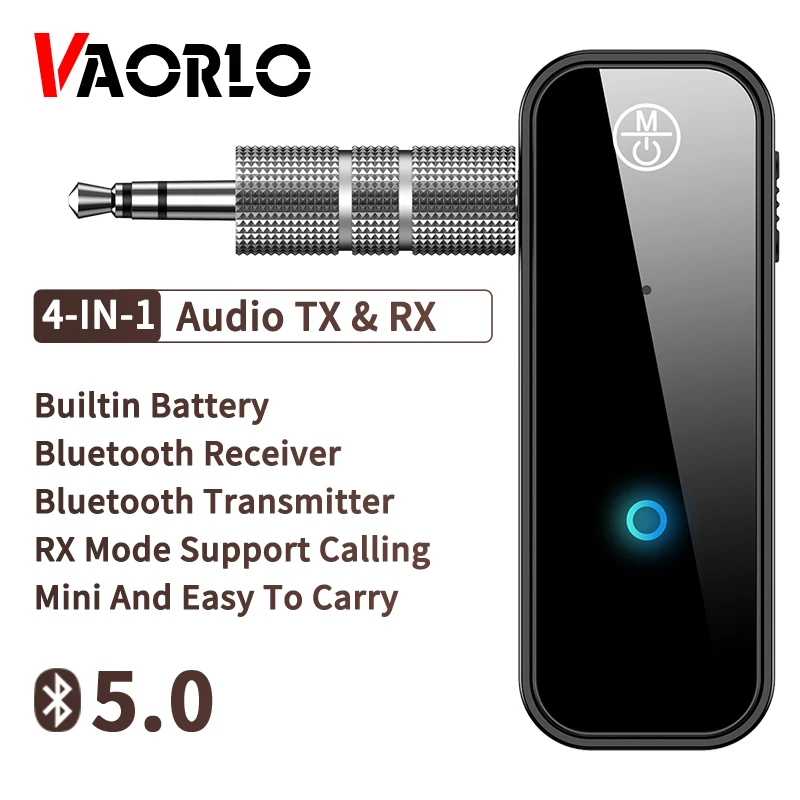 VAORLO C28 ZF360 Bluetooth 5.0 Audio Adapter Stereo Music 3.5MM AUX Wireless Bluetooth Transmitter Receiver For Car Headphone TV