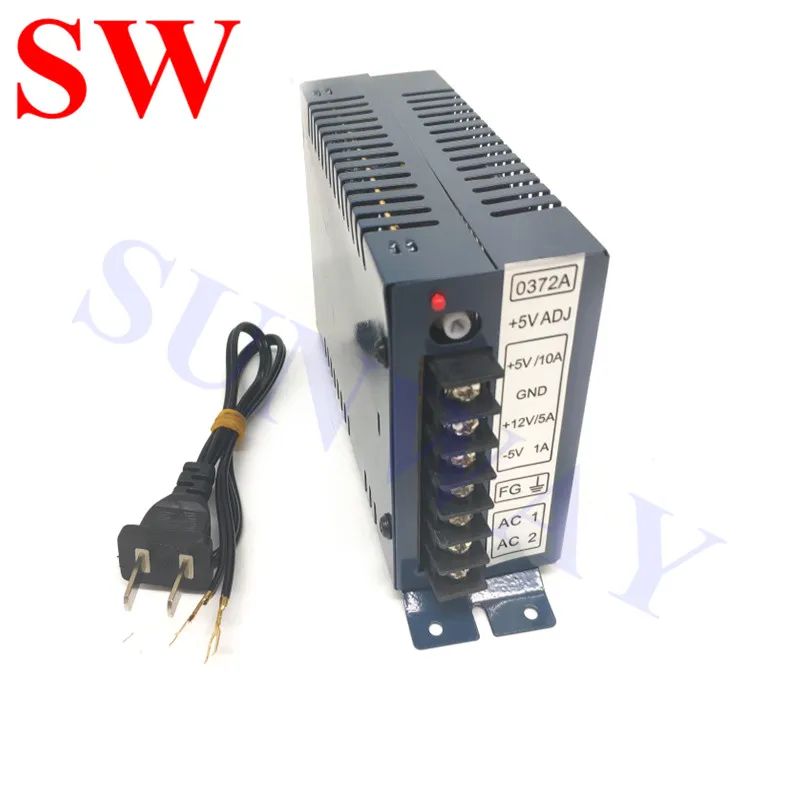 1P/Lot 10A Power Supply 5V/10A12V/4A -5V/1A CE Approval for Coin Operaed Game Machine SWITCHING Power Supply with Cables