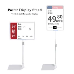 A4 Advertising Support Board Sign Poster Holder Stand Adjustable Metal Banner Holder Store Counter Display Poster Stand