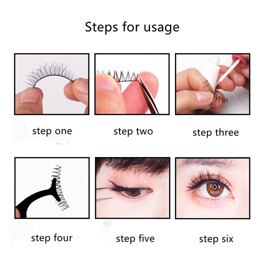 3D False Eyelashes Dramatic Fluffy Soft Wispy Volume Cross Reusable Eyelash MaKeup Tools