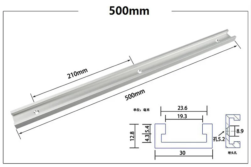 T-Schiene Schlitz Gehrungsschiene T-Schraube T-Schieber 30 Modell Aluminiumlegierung Jig Vorrichtung Druck Holzbearbeitung DIY Werkzeug 300-800 mm – Detail 7