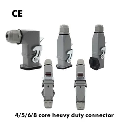 Heavy Duty Connector HDC HA 4 5 6 8 Pin Over Load Connection 10A Rectangle Waterproof Multiple Function Aviation Plug Socket