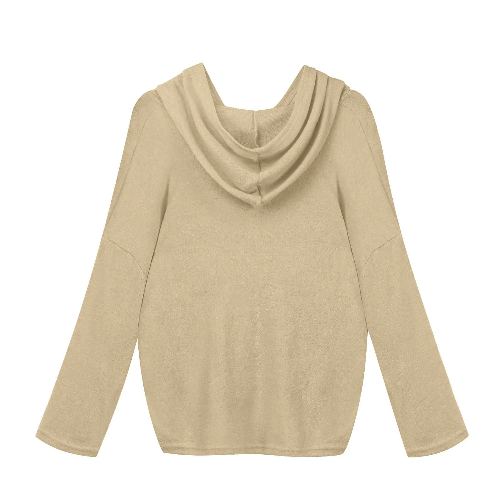 Suéter con capucha de punto para mujer, sudadera informal de invierno, Tops, ropa de calle para mujer, Blusas de manga larga