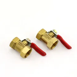 Miniválvula de bola neumática, rosca hembra BSP, conector de latón, junta, acoplador de ajuste de cobre, adaptador de agua y aire, 1/4 '', 3/8'', 1/2''