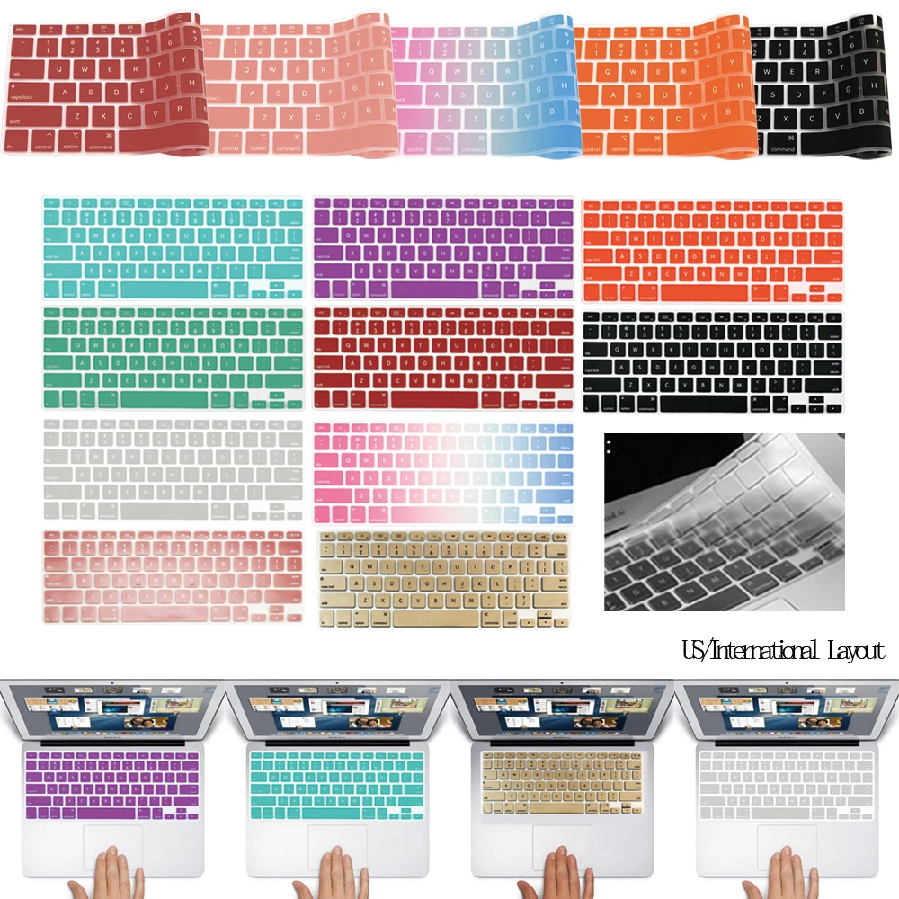 Laptop Keyboard Cover Protector for Macbook Air 11 A1370 A1465 US Silicone Soft Waterproof Keyboard Protective Film