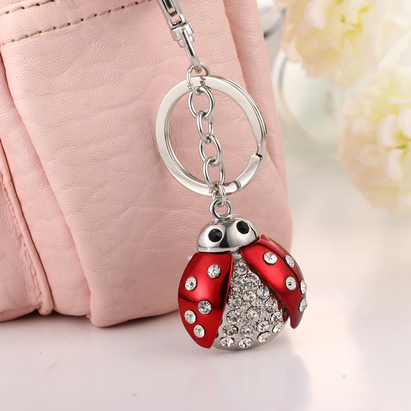 Newest car keychain bag pendant gift for women cute ladybug pendant ysk-130