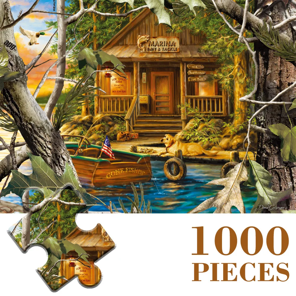 

Small lake boat The Paper puzzle 1000 pieces ersion jigsaw puzzle adult children's educational toys