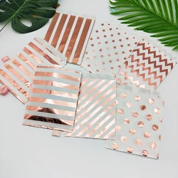 100pcs Rose Gold Foil Paper Bags 5
