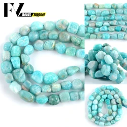 Natural Irregular Amazonite Stone Loose Beads 8-10mm Gravel Spacer Beads For Jewelry Making DIY Bracelets Necklace Accessory 15