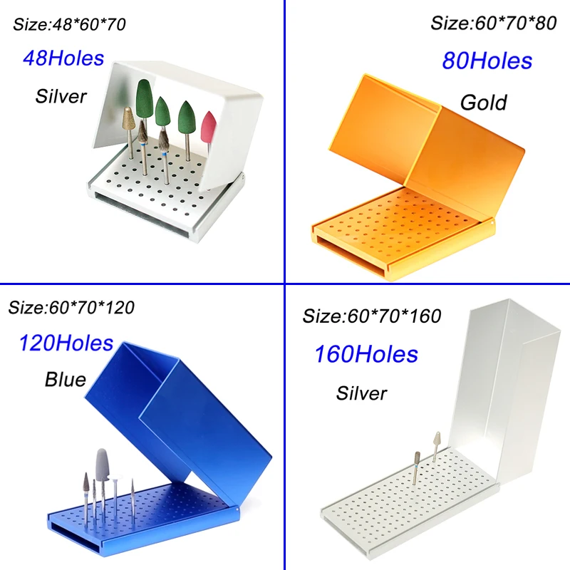 1PC Dental Burs Holder Autoclavable polishing brush cup Block 48/80/120/160-hole for choose