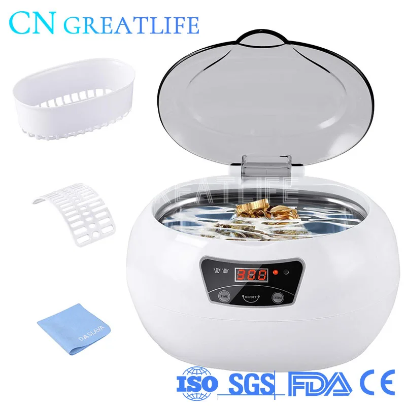 Plastic 700ml Round Tooth Glasses Jewelry Dental Cleaner Machine Round Ultrasonic Cleaner Small Ultrasonic Jewelry Cleaner