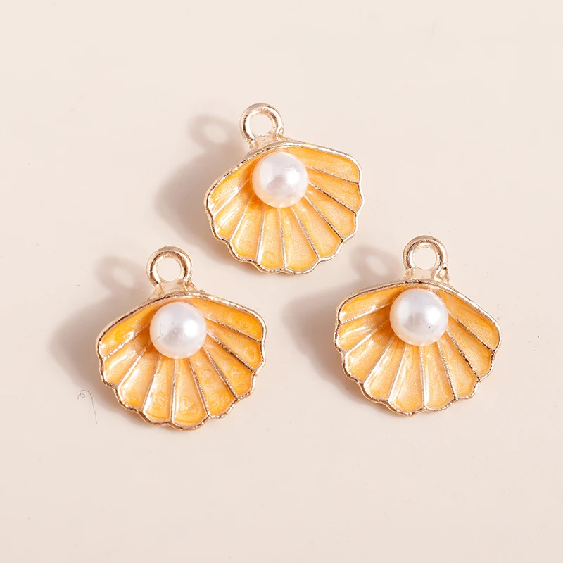 10 stücke Mix Nette Emaille Shell Seestern Charme Anhänger der Halskette Ohrringe Schlüsselanhänger Handemade DIY Schmuck Machen Zubehör – Detail 33