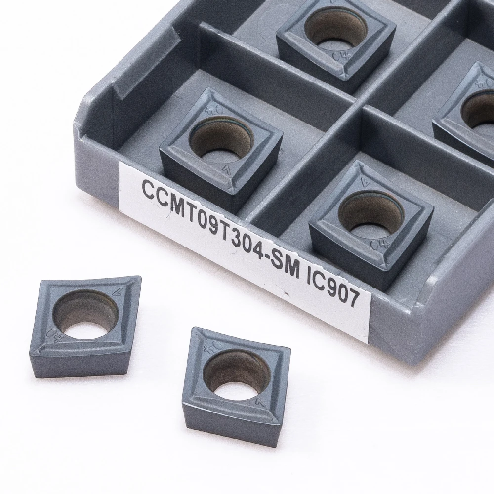 Carbide Insert CCMT09T304-SM IC907 Hard Alloy Internal CNC Lathe Parts Tokarnyy CCMT09T 304-SM IC 907 Turning Tool