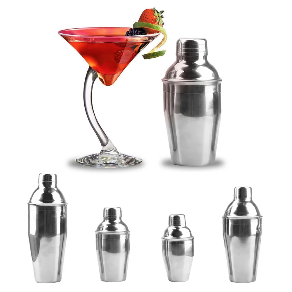 Stainless Steel Cocktail Shaker Barware 250/350/550/750ml 1PC Boston Martini Cocktail Wine Mixer Party Bar Tools