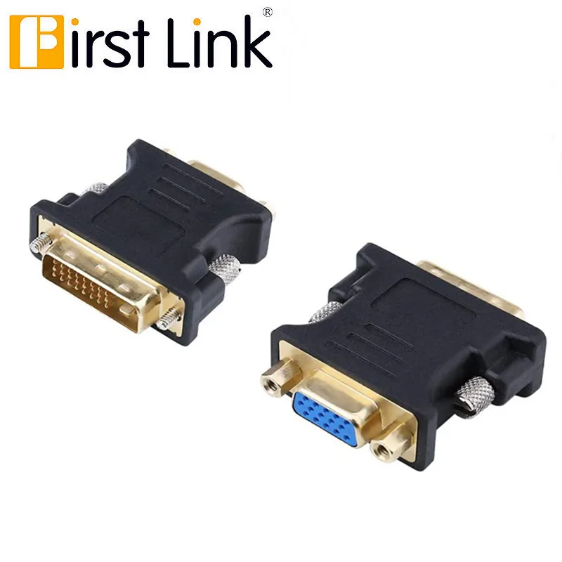 DVI 24 5-pin DVI male to VGA female video converter adapter, gold-plated, for PC laptops