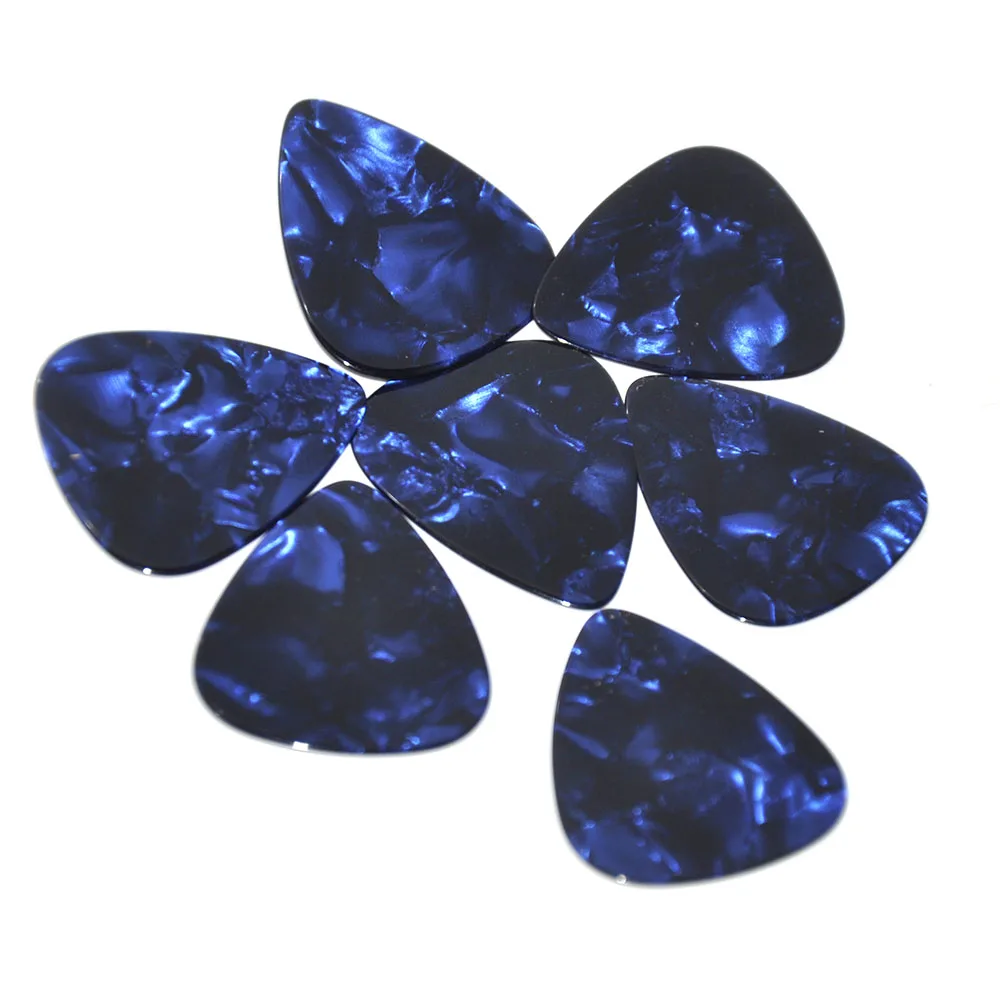 Lots of 50pcs Blue Pearl Medium 0.71mm Celluloid Guitar Picks Plectrums