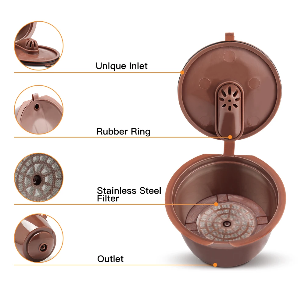 Reusable Coffee Capsule Basket for Dolce Gusto Stainless Steel Crema Filter Refillable Pod for EDG616 Drop Coffee Machine Maker