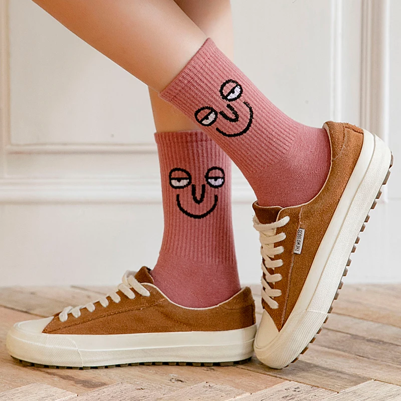 Unisex Surprise Mid Men Socks Harajuku Colorful Funny Socks Men 100 Cotton 1 Pair Kawaii Calcetines Hombre StreetwearSize 35-42