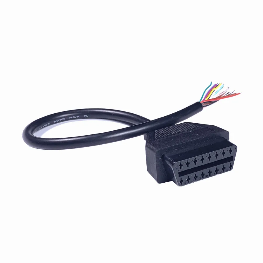 OBD 16Pin Female Extension Cable Open Cable Adapter OBD Cable OBDII EOBD ODB2 16 Pin OBD 2 Adaptor Opening Female Cable