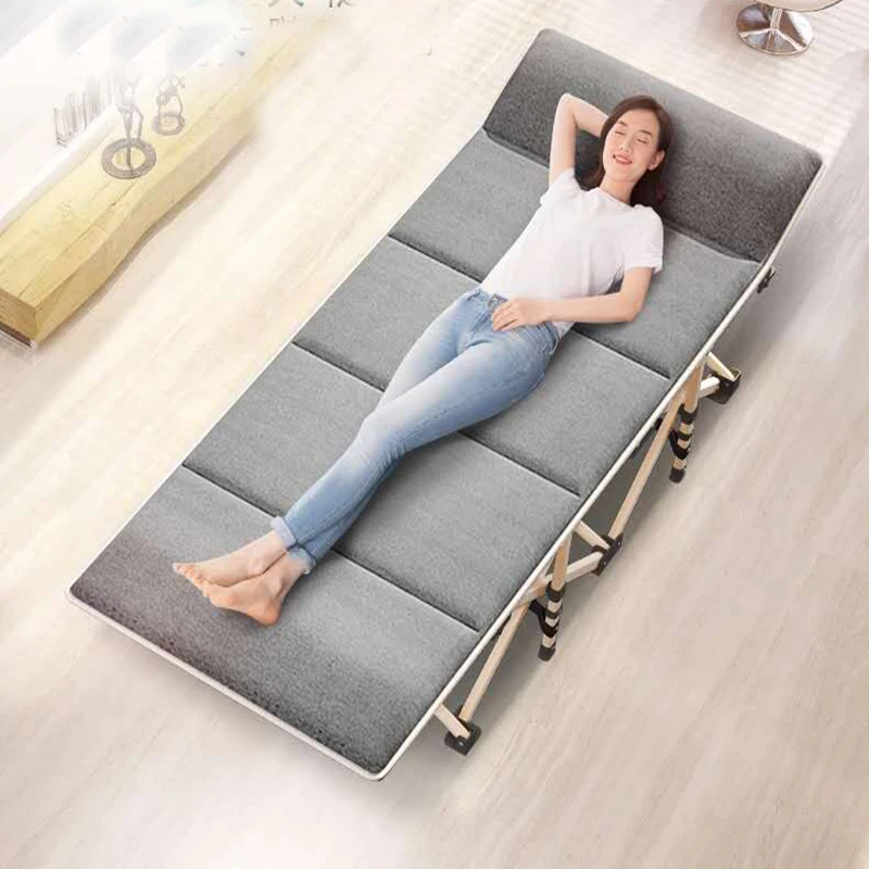 Accompanying beds outdoorfurniture portablesimple folding camping chair multifunctional lunch break bed Foldable bed deck chairs
