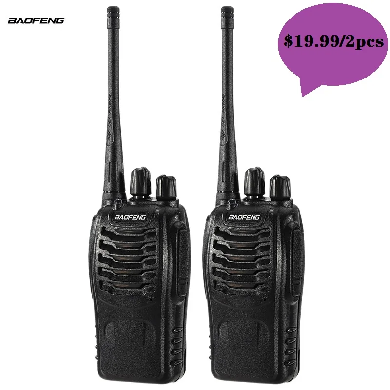 

Портативная рация Baofeng BF-888S Talkie Walkie Portable Radio CB radio ham radio BF 888S, коммуникатор, приемопередатчик, двухстороннее радио, 2 шт.