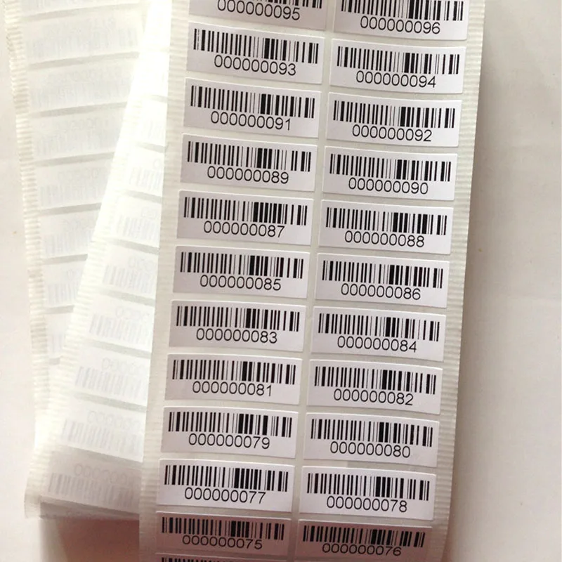 1000pcs 30x10mm Custom Print Serial Number Corresponding Barcode QR Code Labels Scanning Stickers Mobile Phone Battery Price Tag