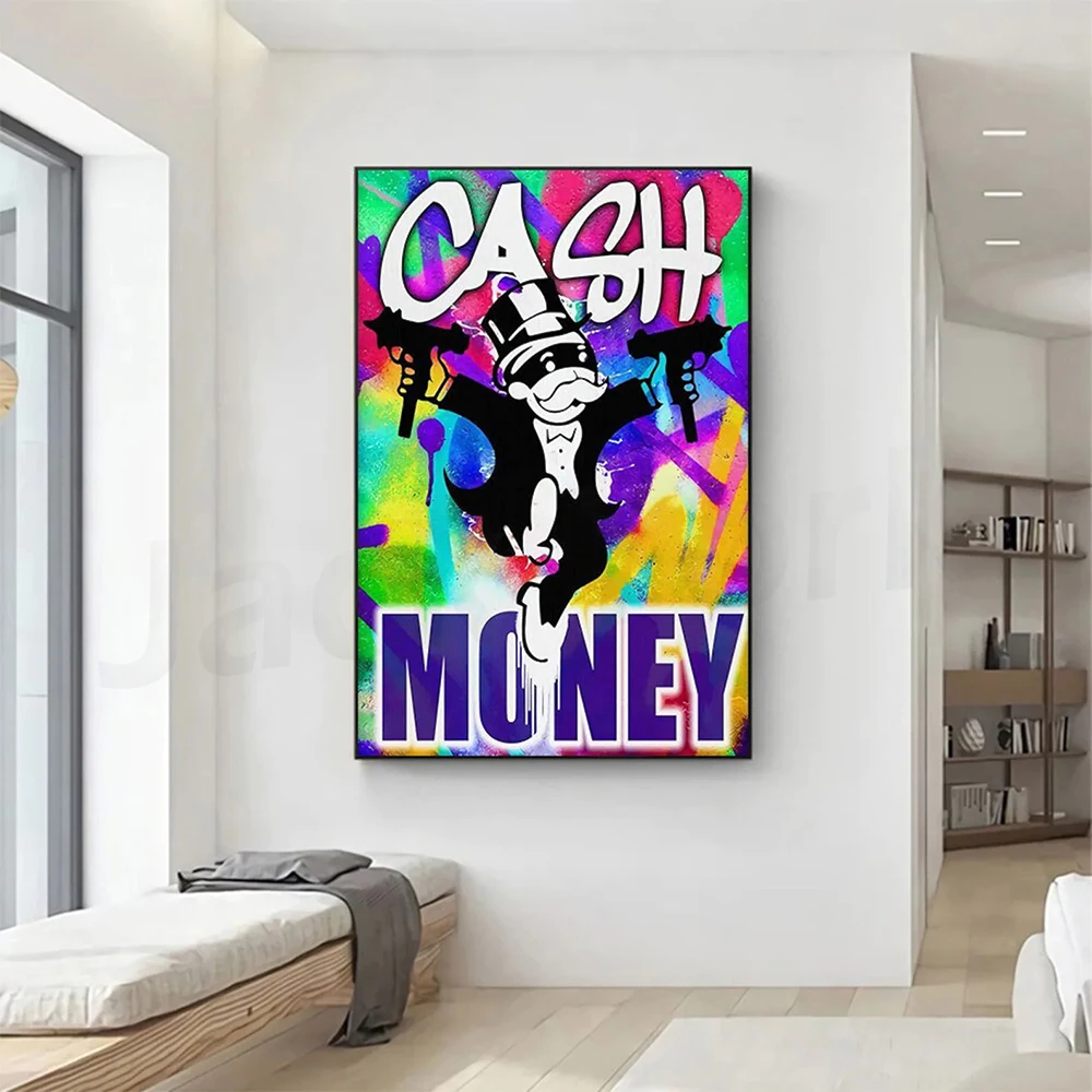 Alec Monopoly Man Graffiti Art Money Canvas Posters and Prints The World Is Yours Modern Home Decor Picture