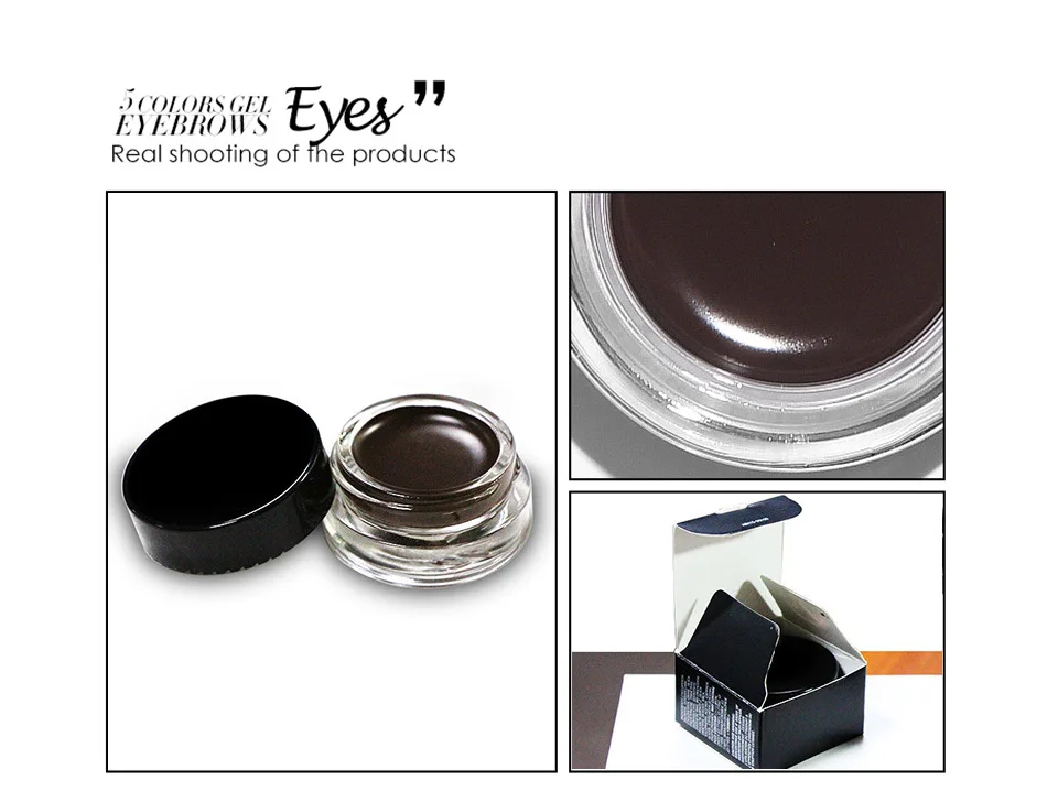 Nowy Profesjonalny 4 Kolory Tint do Brwi Wodoodporny Pomada w Żelu Długotrwały Efekt 3D Naturalny Brązowy Krem Podkreślający Brwi 16061