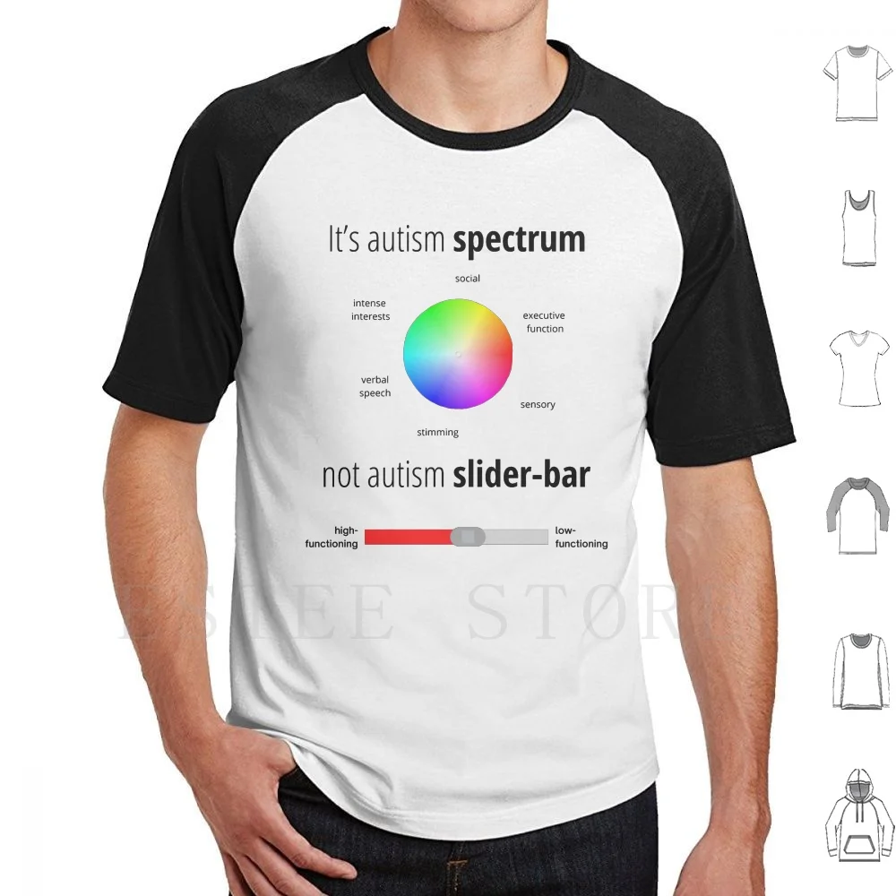 Spectrum T Shirt Print Cotton Autism Autism Asd Autism Spectrum Autism Spectrum Disorder Slidey Bar Functioning Labels Low