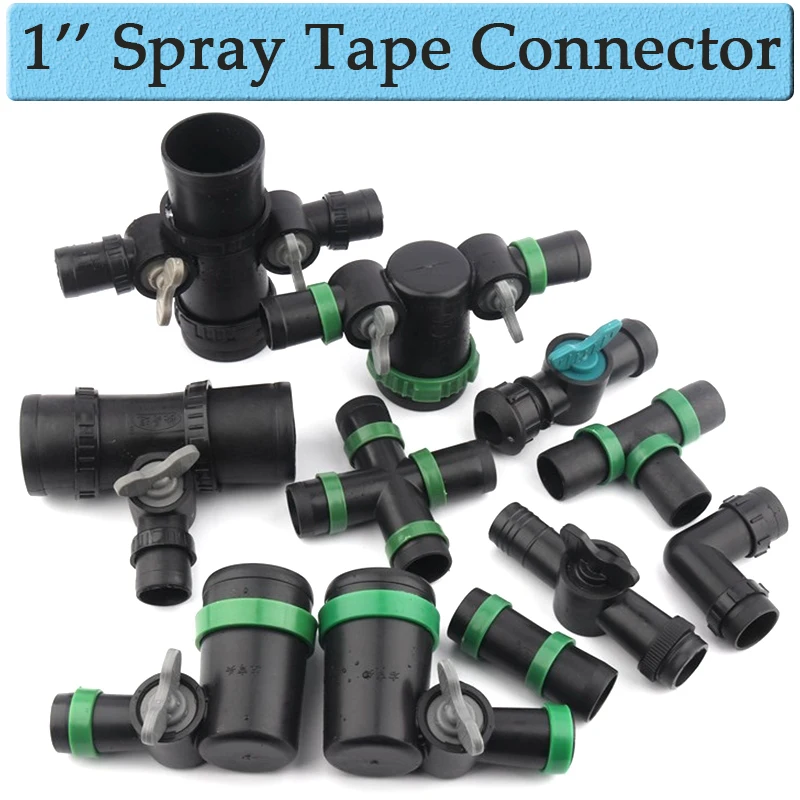 

1"Φ28mm 2"Φ50mm Thin Soft Spray Tape Connector Micro Sprinkling Irrigation Water Pipe Valve Drip Hose Joints Pipe Fittings