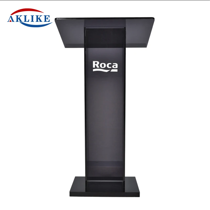 2024 Popular Pulpit Transparent Acrylic Podium Conference Lectern Activity Pulpit Customized Logo Free Shipping